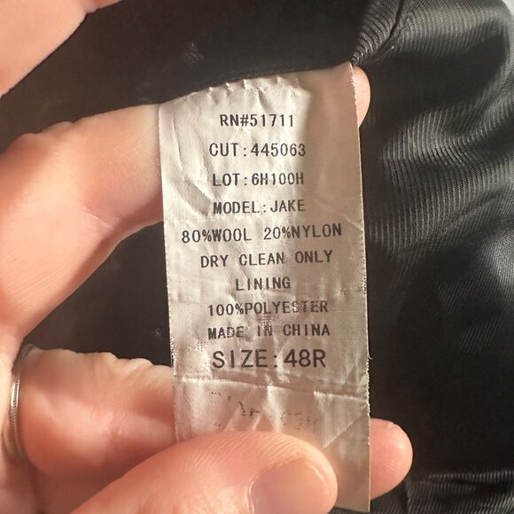 Lauren Ralph Lauren Wool Blend Overcoat Mens‎ 48R Black Jake Collared Jacket - Picture 10 of 14